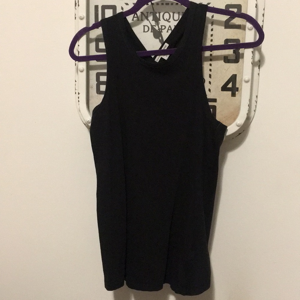 Black open back sleeveless top